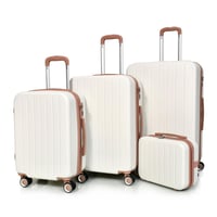 مورانو طقم شنط سفر فايبر اربع قطع ابيض كاكي