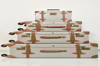 مورانو طقم شنط سفر كلاسيك جلد اربع قطع رمادي