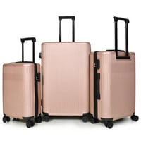 مورانو طقم شنط سفر فايبر ثلاثة قطع روز جولد