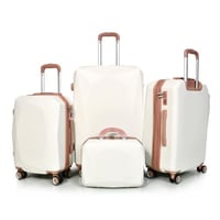 مورانو طقم شنط سفر فايبر اربع قطع بيج و روز