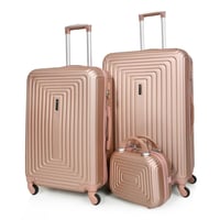 مورانو طقم شنط سفر فايبر 4 قطع روز قولد