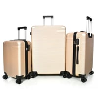 طقم شنط سفر مورانو 3 قطع فايبر جولد