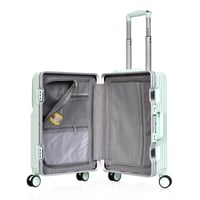 مورانو شنط سفر الومنيوم 20 أنش كبينة الطائرة أخضر