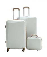 حقايب سفر من 5 قطع لون أبيض و كاكي