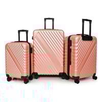 مورانو طقم شنط سفر فايبر لون روز قولد مكون من 3 حق...