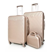 مورانو طقم شنط سفر فايبر 4 قطع ذهبي