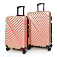 مورانو طقم شنط سفر فايبر لون روز قولد مكون من 3 حق...