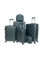 مورانو طقم شنط سفر فايبر بسحاب توسعة 6 قطع أخضر