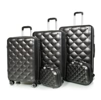 مورانو طقم شنط سفر فايبر بسحاب توسعة 6 قطع رمادي