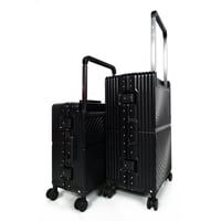 مورانو طقم شنط سفر فاخر قطعتين الامنيوم أسود