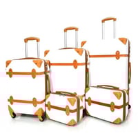 مورانو طقم شنط سفر كلاسيك من 5 قطع فايبر و جلد ابي...