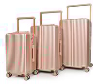 مورانو طقم شنط سفر فايب يد عريض ثلاثة قطع لون روز...