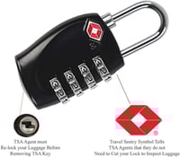 قفل شنط سفر TSA ، قفل امان مصنوع من خليط معدني من...