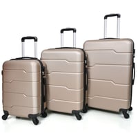 طقم شنط سفر فايبر مورانو ثلاث قطع لون ذهب