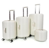 طقم شنط سفر مورانو 4 قطع بتصميم أسطواني جديد بيج