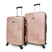 طقم شنط سفر من ويفز 3 قطع فايبر عصري روز