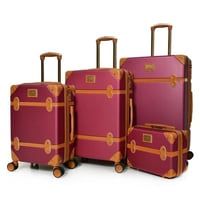 مورانو شنط سفر فايبر ثلاثة قطع مع مكياج عودي وبني...