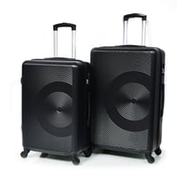 طقم شنط سفر 3 قطع من مورانو بتصميم دائري مموج أسود