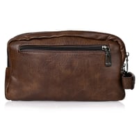 شنطة يد جلد بمقبض معصم مع فتحة داخلية للنقود والبط...