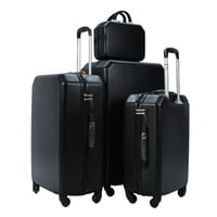 مورانو طقم شنط سفر فايبر من 5 قطع متين أسود