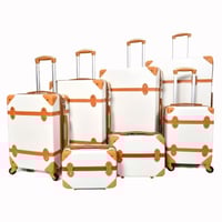 طقم شنط سفر كلاسيك مورانو من7 قطع فايبر و جلد فاخر...