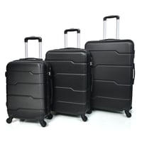 طقم شنط سفر فايبر مورانو ثلاث قطع لون أسود