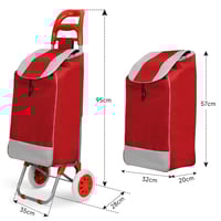 عربة تسوق ورحلات من مورانو 20 بوصة أحمر