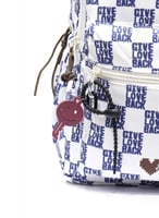 شنطة ظهر مدرسية من القماش على شكل مربعات فريد