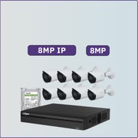 كاميرات مراقبة IP شبكية - 8 ميجابكسل - 8 كاميرات م...