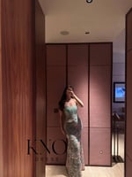 فستان تل فاخر مع ورود ثري دي وشك يدوي بتصميم أنثوي...