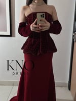 فستان جوخ شتوي بفصوص ولول ولمسة باربي فاخرة