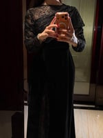 فستان جوخ مع دانتيل لمعة فاخر