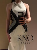 فستان بخامة باربي أنيقة مع دانتيل طرف فخم يمنح إطل...