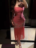 فستان باربي بتطريز يدوي فاخر مع هدب يضفي لمسة أناق...