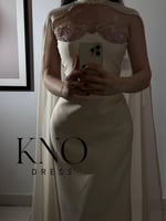 فستان باربي مع جورجيت وتطريز صدر يدوي فاخر