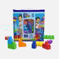 حقيبة البناء الكبيرة مكونة من 80 قطعة الازرق