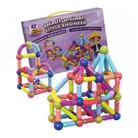المهندس الصغير 42 قطعة مجموعة قطع البناء المغناطيس...