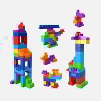 حقيبة البناء الكبيرة مكونة من 80 قطعة الازرق