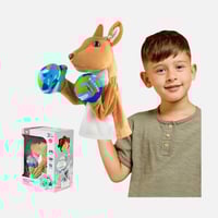 دمية يدوية كانجر الملاكمة من القطيفة الناعمة للتعل...