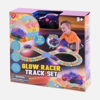 مجموعة مضمار سباق مضيء للأطفال مع سيارة - بلاي