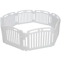 حواجز عدد 8 قطع مع باب و ألعاب - لون أبيض