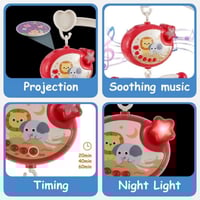 مجموعة العاب سرير أطفال موسيقي متحرك مع ضوء ليلي و...