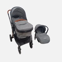 عربة أطفال 2 في 1 - مهد ومقعد سيارة بتصميم فاخر وع...