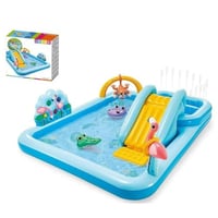 انتيكس - مركز لعب قابل للنفخ مع زحليقة مائية للاطف...