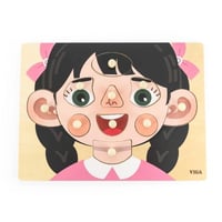 فيجا - بزل اجزاء وجه بنت - خشبي