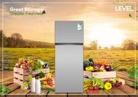 ثلاجة ليفيل بخار بابين 16.5 قدم 465 لتر سلفر - 105...