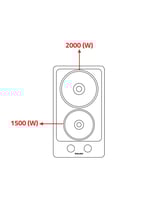 موقد جليم بلت-إن، 29سم، 2عين حجر، تحكم أمامي - 103...