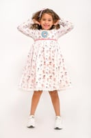 فستان بناتي بطبعات لطيفة