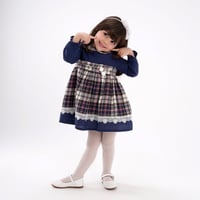 فستان كحلي بطبقة كروهات