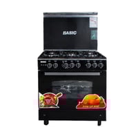 بيسك فرن غاز, 5 عين, 60*90 سم, شواية, استيل - BO-U...